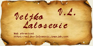 Veljko Lalošević vizit kartica